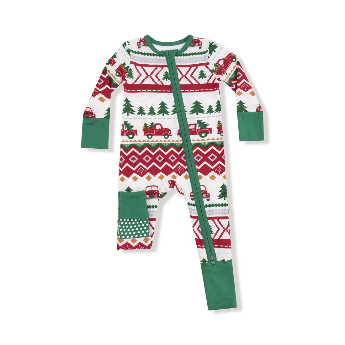 Red Truck Fair Isle Convertible Romper