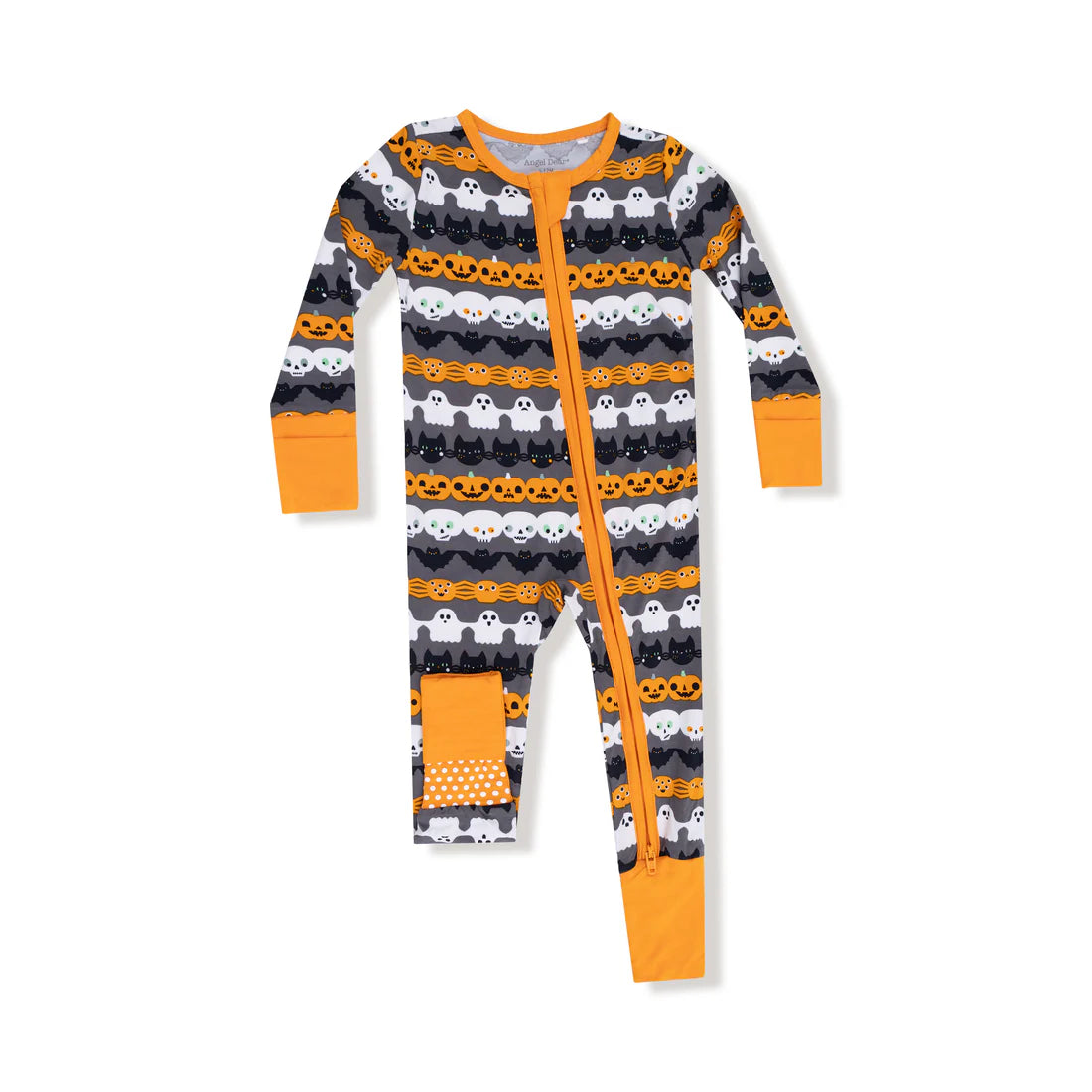 Halloween Paper Garland Glow In The Dark 2 Way Zip Romper