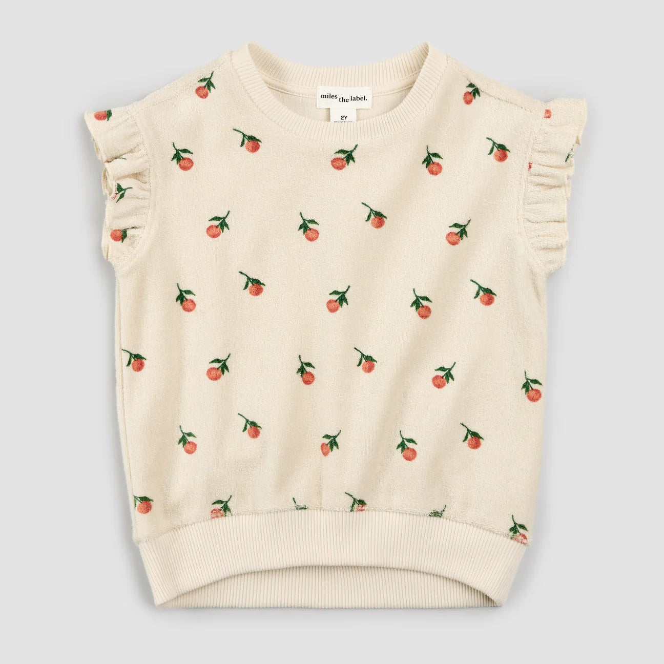 Orange Print Terry Cloth Top