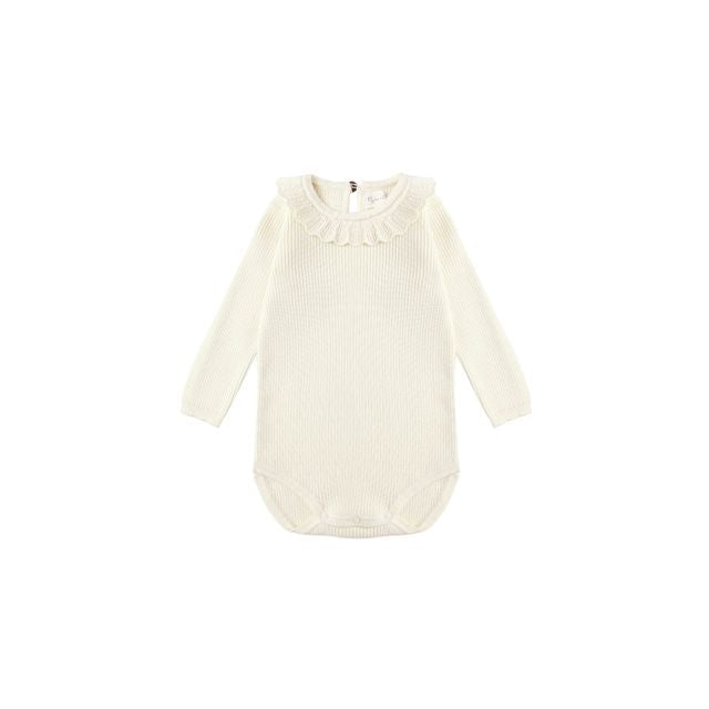 Ruffle Collar Bodysuit - Natural