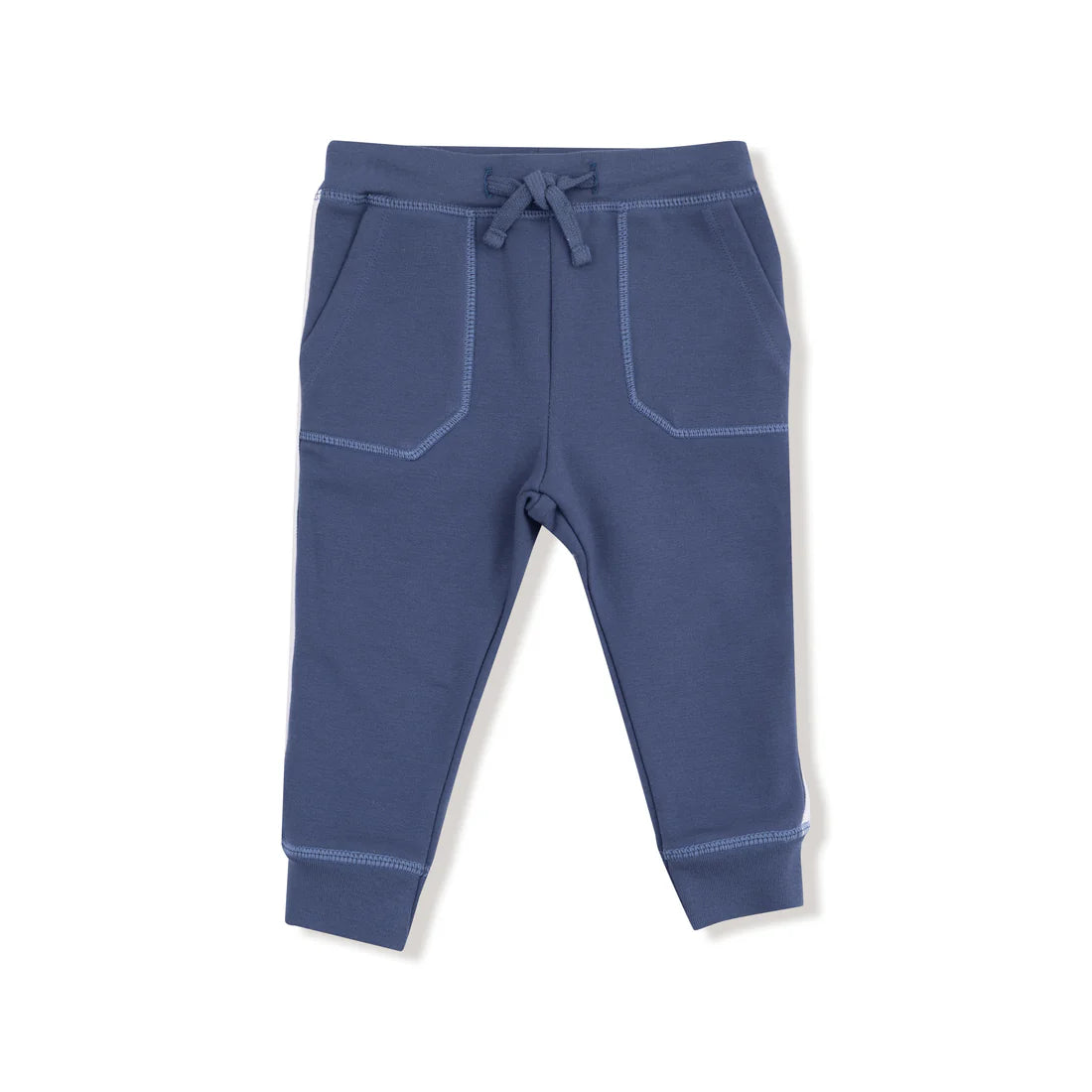Jogger with Varsity Stripes - Vintage Indigo