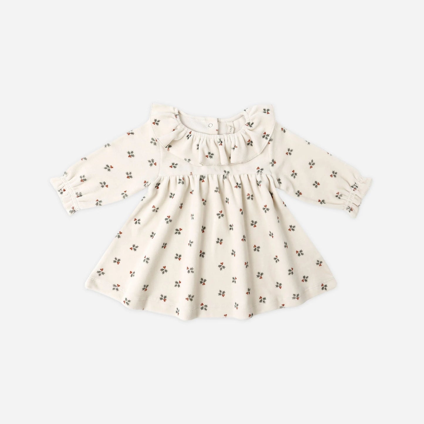 Velour Baby Dress - Holly Berry