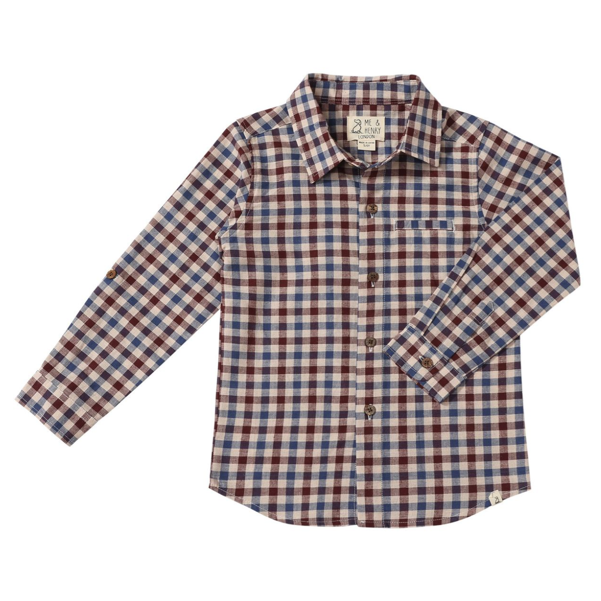 Atwood Woven Shirt - Blue/Burgundy/Cream Plaid