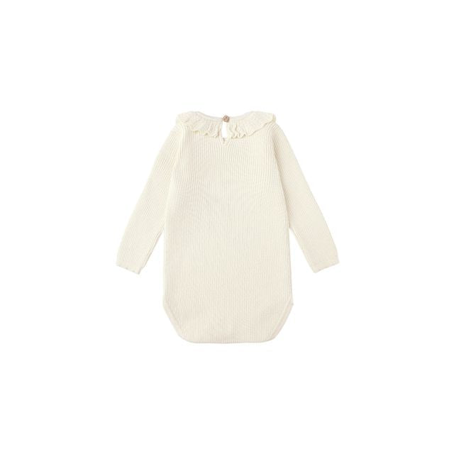 Ruffle Collar Bodysuit - Natural