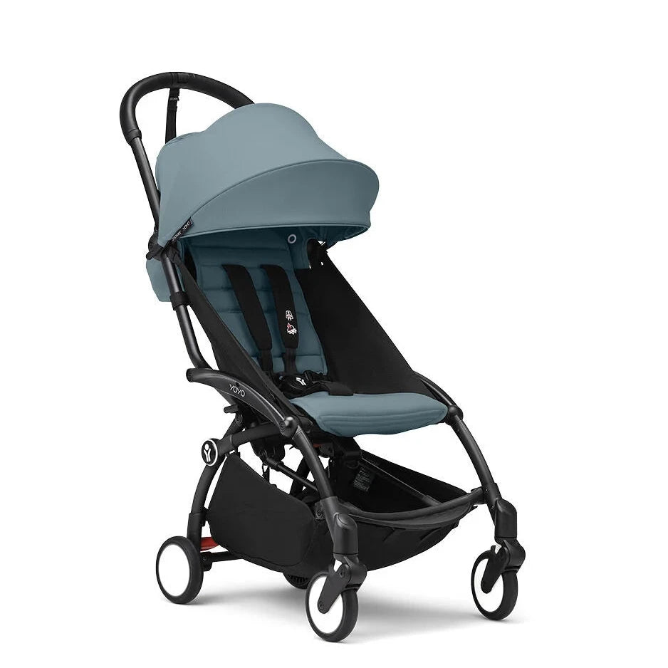 Stokke® YOYO³ Stroller From 6 Months - Aqua on Black Frame