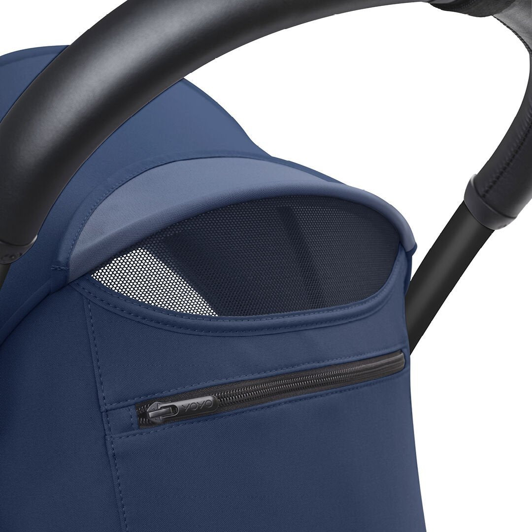 Stokke® YOYO³ Stroller From 6 Months - Air France Blue on Black Frame