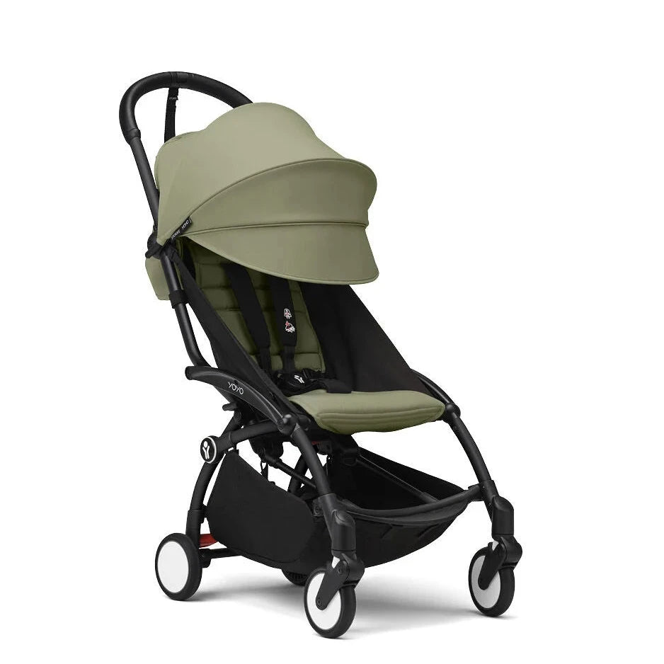 Stokke® YOYO³ Stroller From 6 Months - Olive on Black Frame