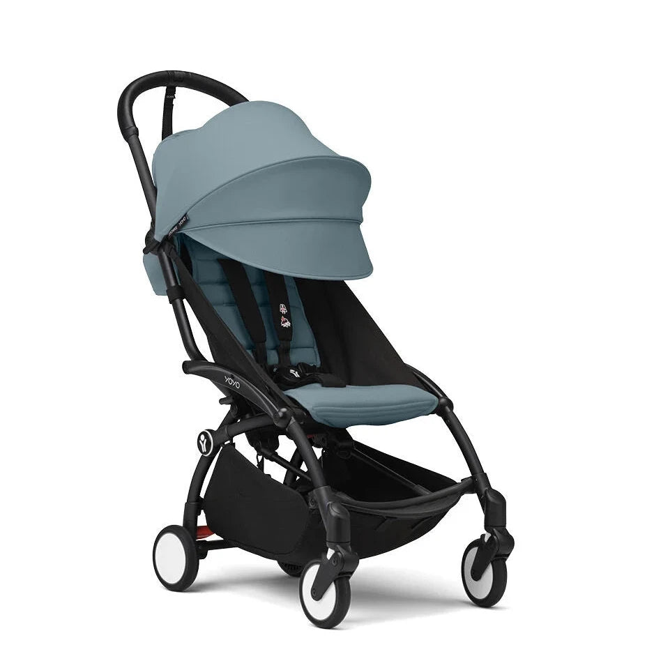 Stokke® YOYO³ Stroller From 6 Months - Aqua on Black Frame