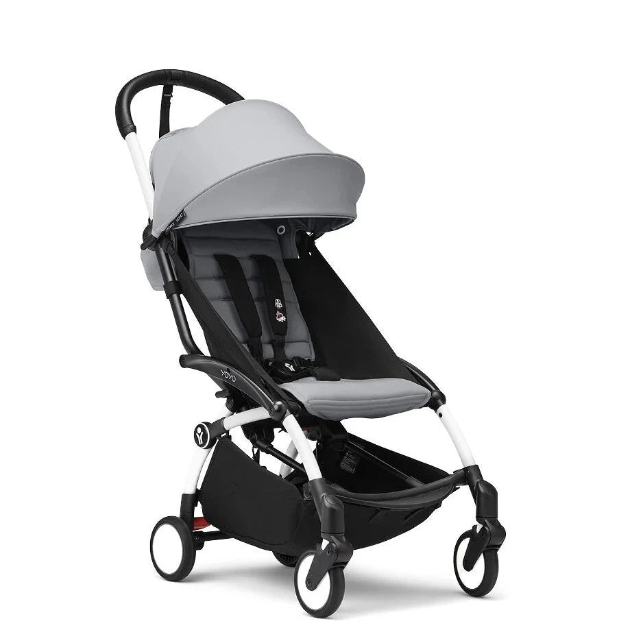 Stokke® YOYO³ Stroller From 6 Months - Stone on White Frame