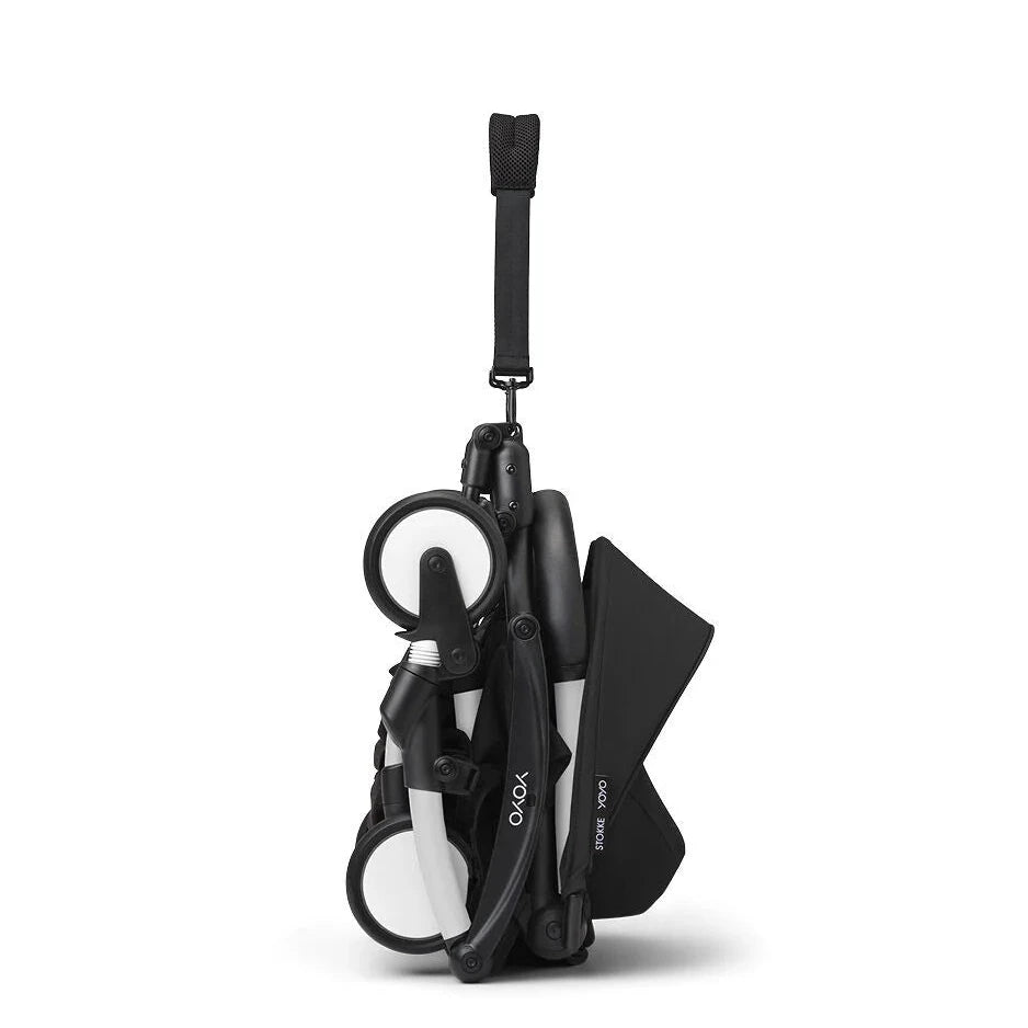 Stokke® YOYO³ Stroller From 6 Months - Black on White Frame