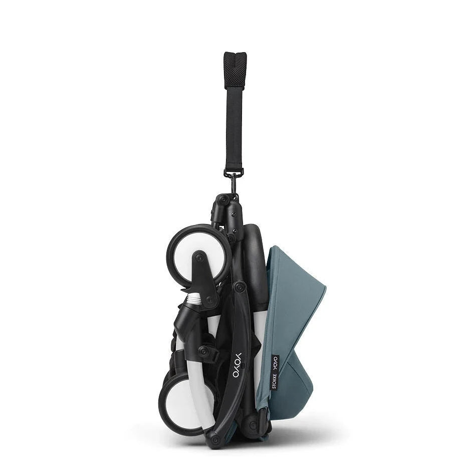 Stokke® YOYO³ Stroller From 6 Months - Aqua on White Frame