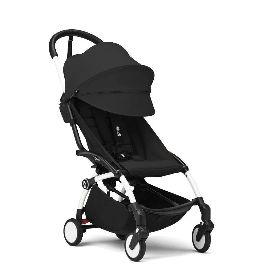 Stokke® YOYO³ Stroller From 6 Months - Black on White Frame