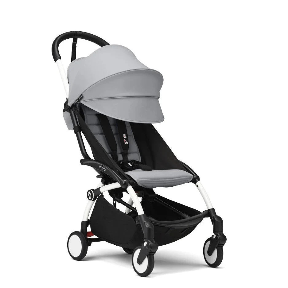 Stokke® YOYO³ Stroller From 6 Months - Stone on White Frame