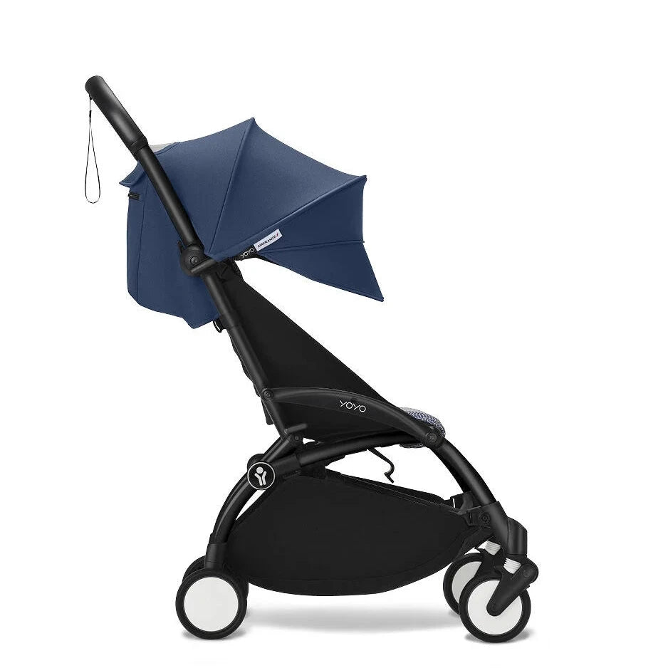 Stokke® YOYO³ Stroller From 6 Months - Air France Blue on Black Frame