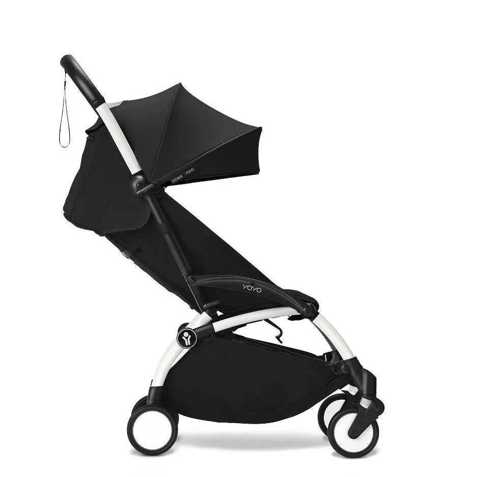 Stokke® YOYO³ Stroller From 6 Months - Black on White Frame