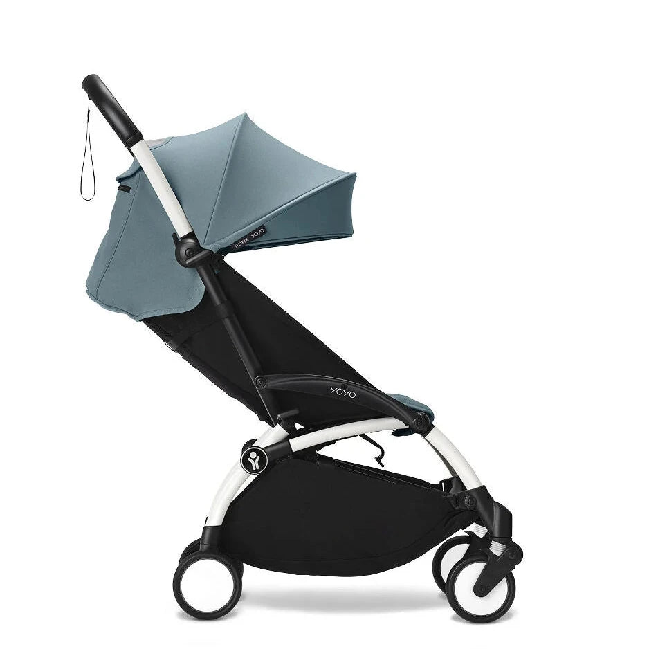 Stokke® YOYO³ Stroller From 6 Months - Aqua on White Frame