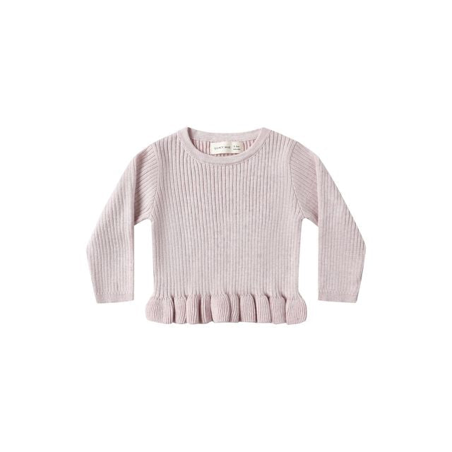 Rib Knit Peplum Top - Lilac