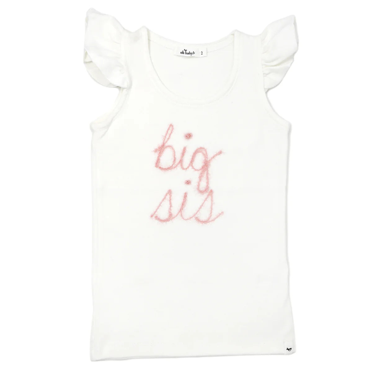 Big Sis Pink Eyelash Flutter Sleeve Tank