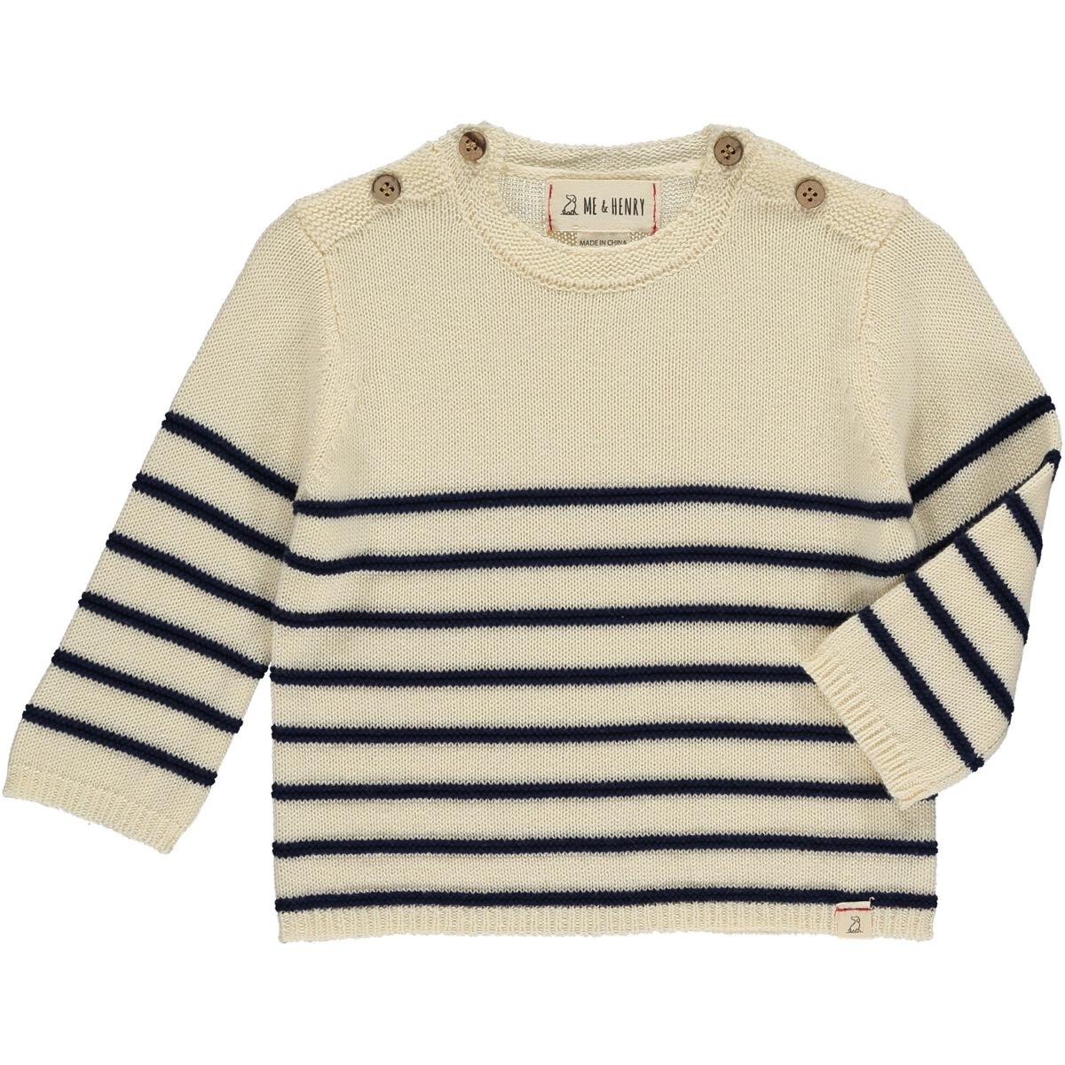 Breton Sweater - Cream & Navy Stripe