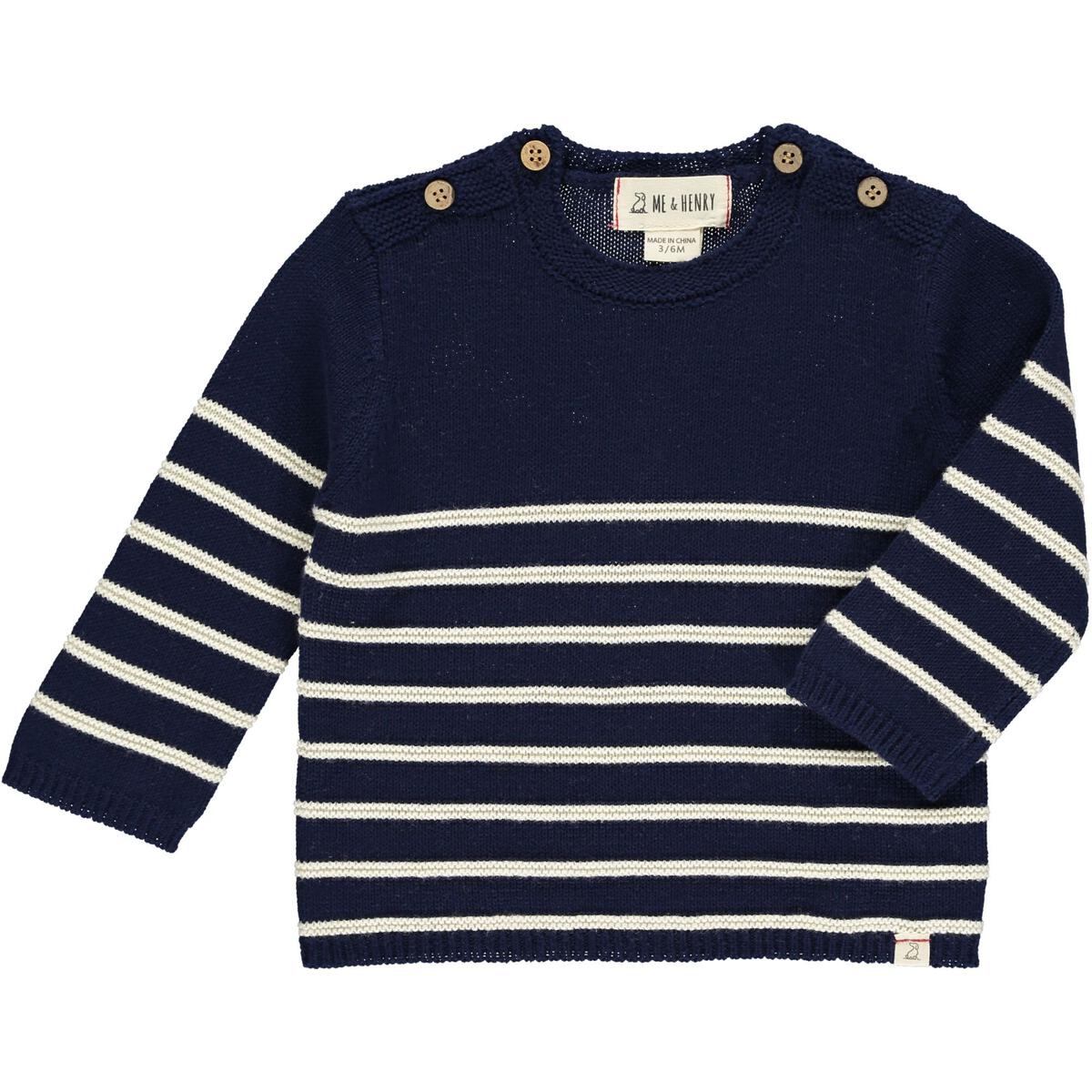 Breton Sweater - Navy & Cream Stripe