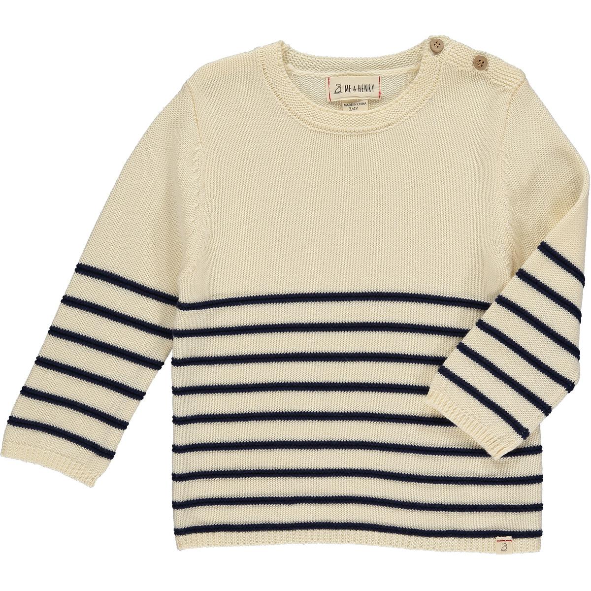 Breton Sweater - Cream & Navy Stripe