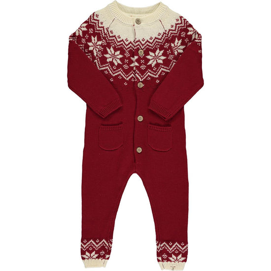 Polar Romper - Red Fairisle