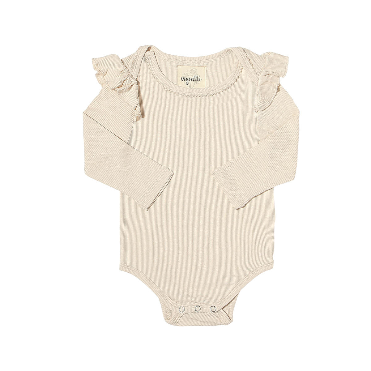 Quinn Long Sleeve Bodysuit - Ribbed Oatmeal