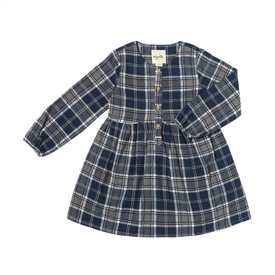 Nikki Dress - Navy Plaid