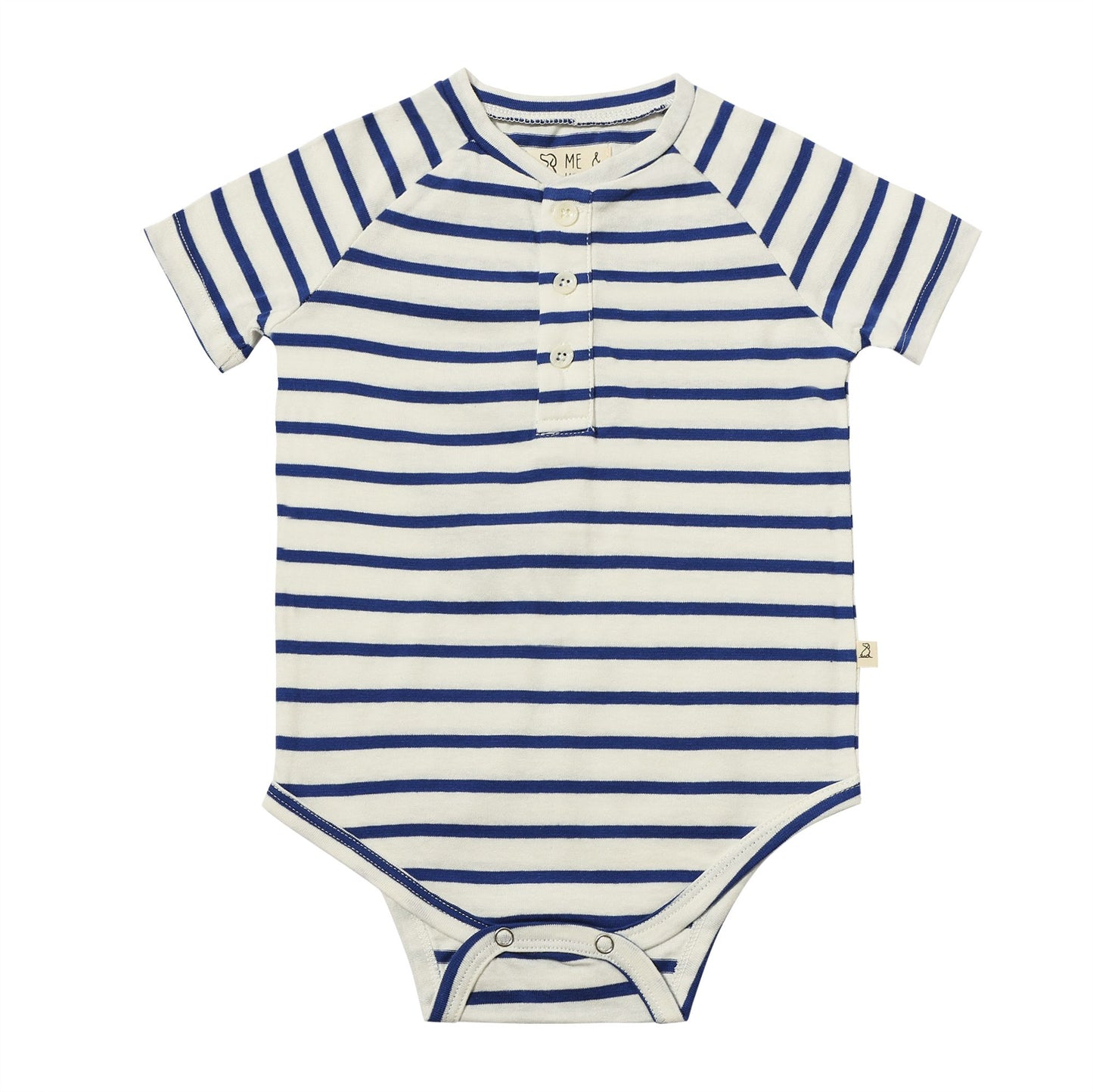 Raglan Bodysuit - Royal & White Stripe