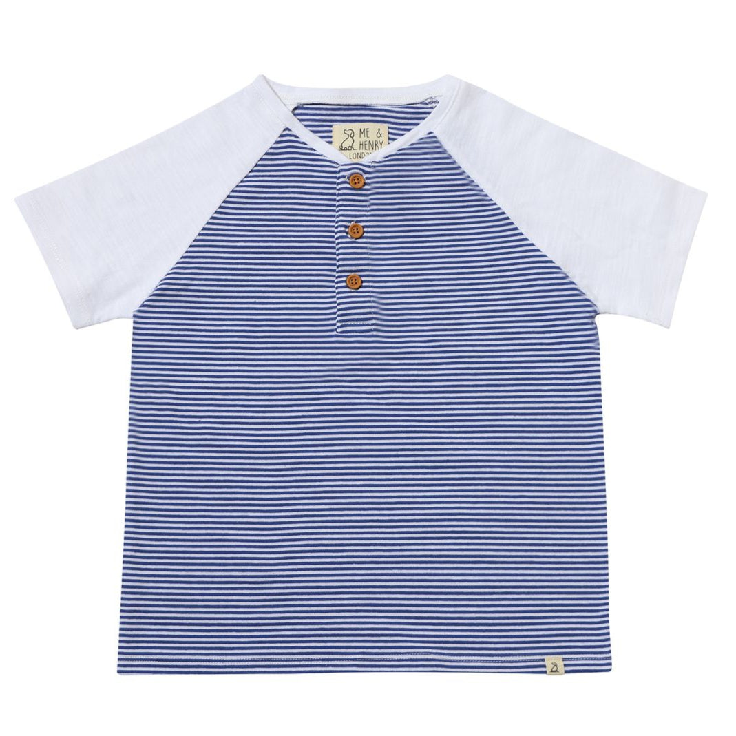Beacon Raglan Henley - Royal & White Stripe