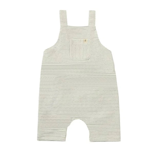 Dandy Jersey Overalls - White & Grey Stripe