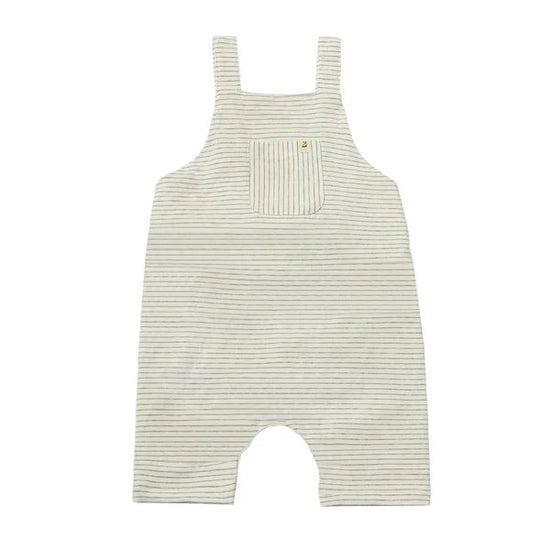 Dandy Jersey Overalls - White & Grey Stripe