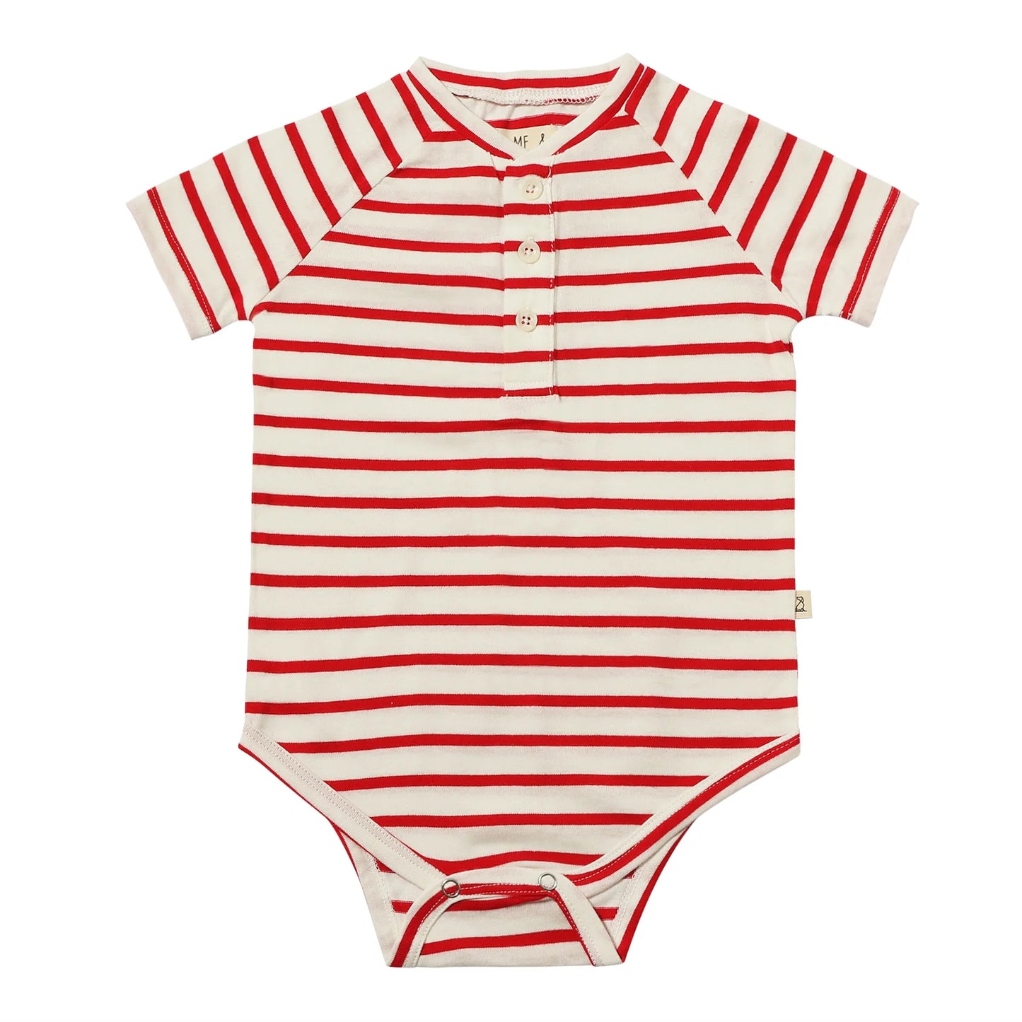 Raglan Bodysuit - Red & White Stripe