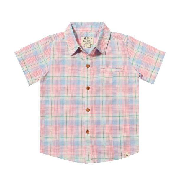 Newport Short Sleeve Shirt - Pink & Blue Plaid