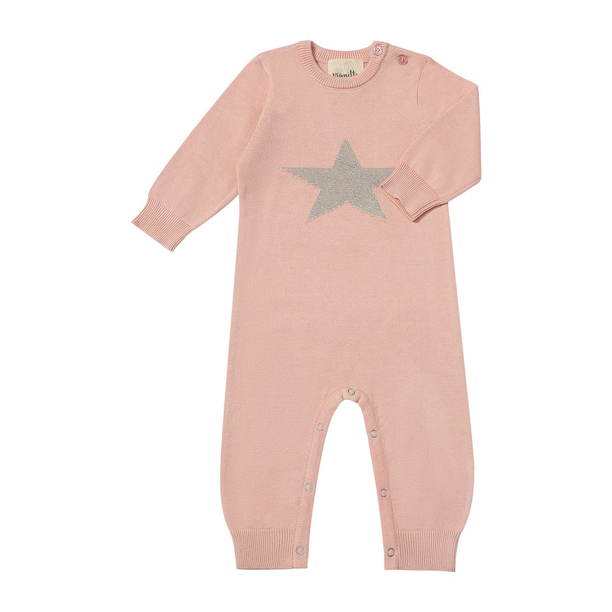 Nora Romper - Pink Star Knit