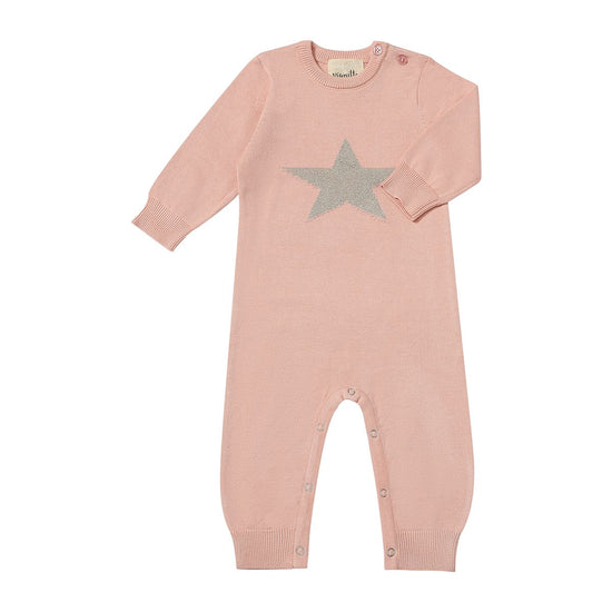 Nora Romper - Pink Star Knit