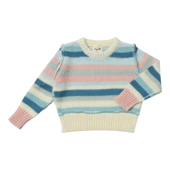 Donna Sweater - Blue & Pink Knit