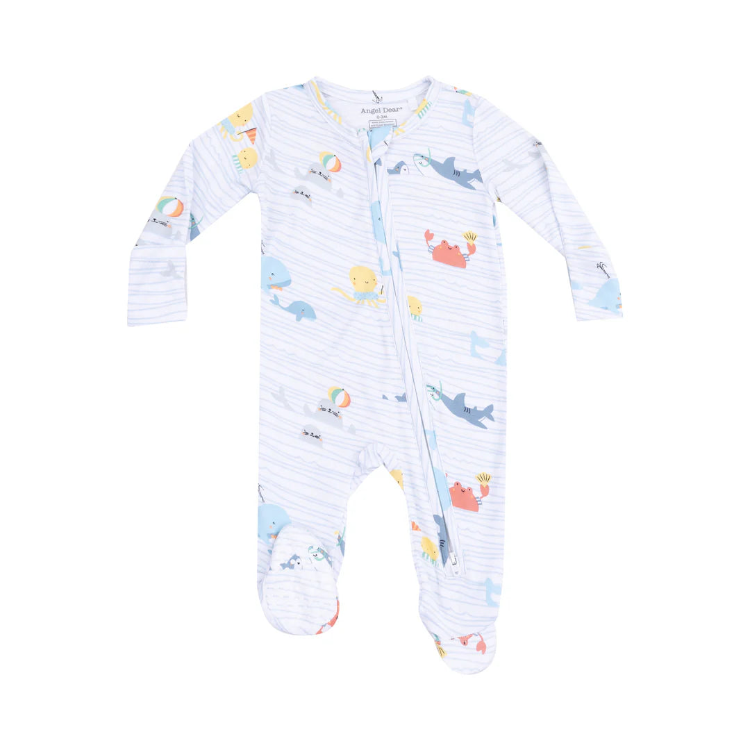 Sea Stripes 2-Way Zipper Footie
