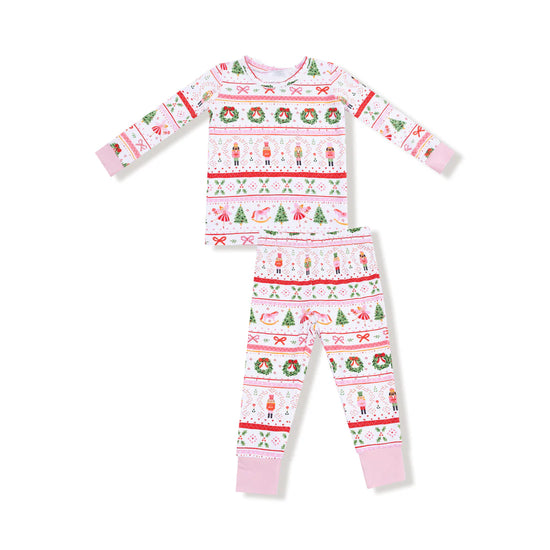 Sugar Plum Fairy Nutcracker Fair Isle Long Sleeve Loungewear Set - Pink