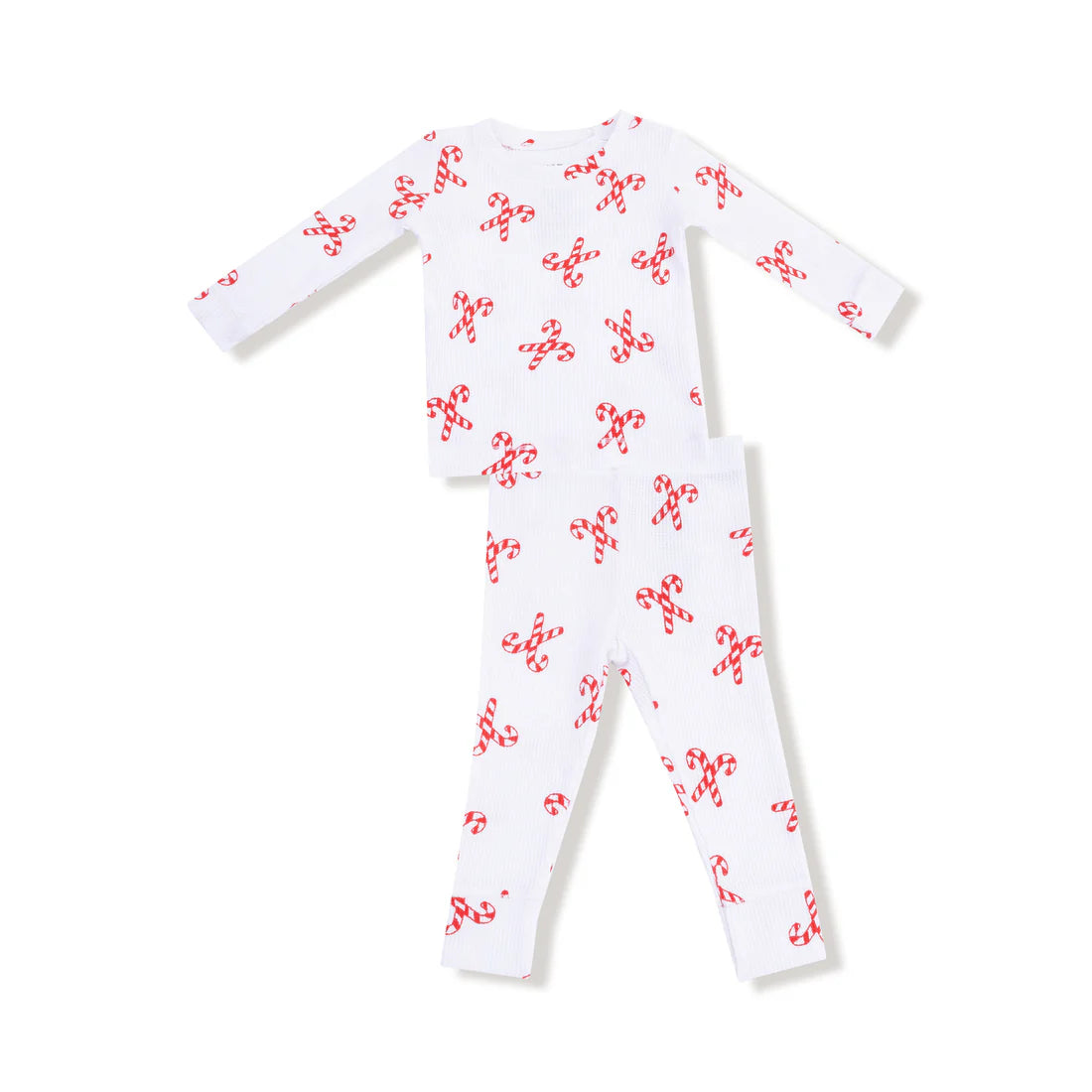 Candy Canes  Long Sleeve Loungewear Set - White