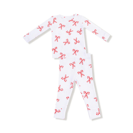 Candy Canes  Long Sleeve Loungewear Set - White