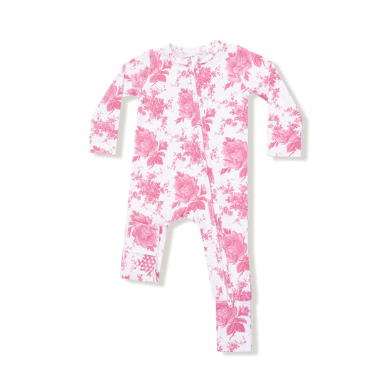 Vintage Pink Roses 2-Way Zipper Romper