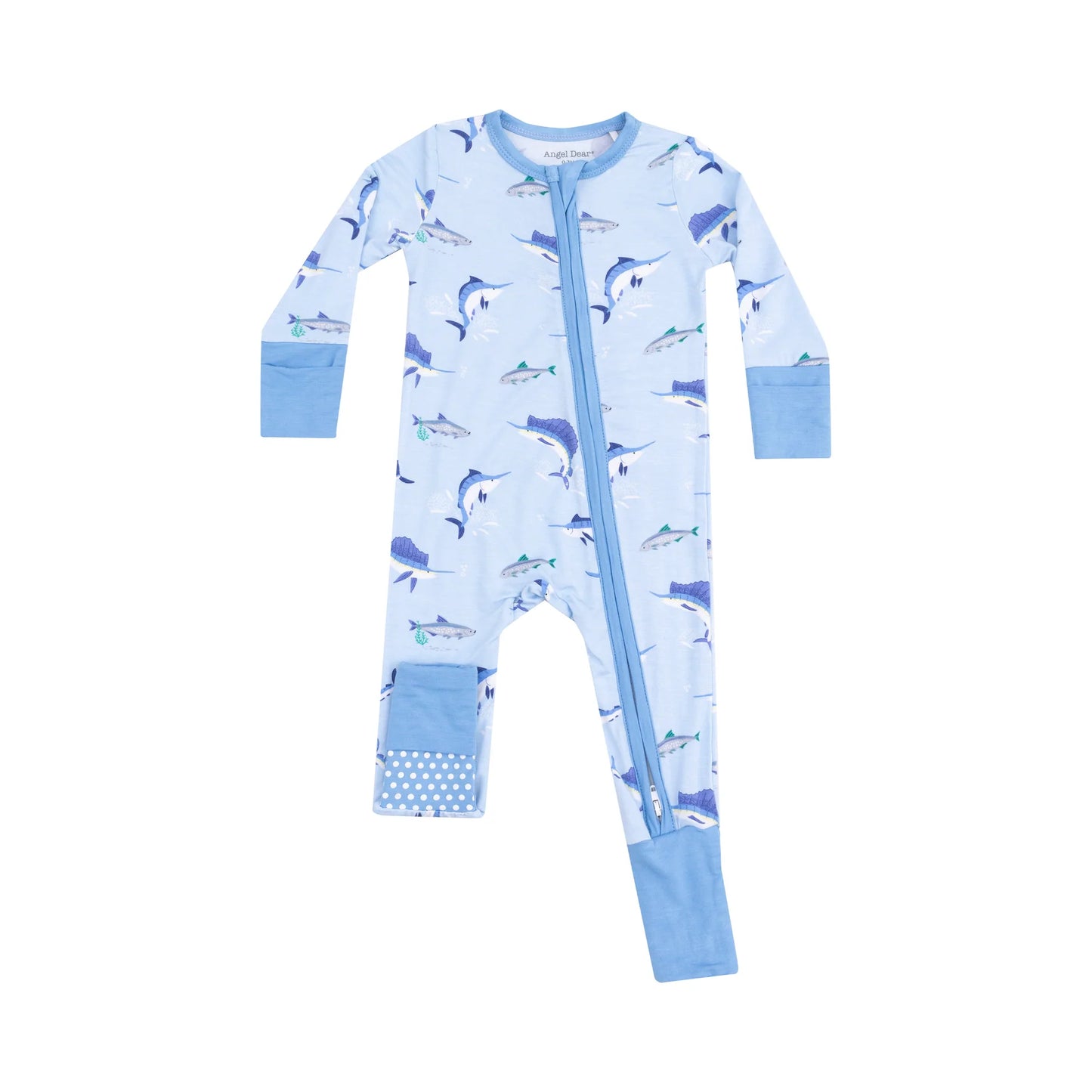 Deep Sea Fishing Blue 2-Way Zipper Romper