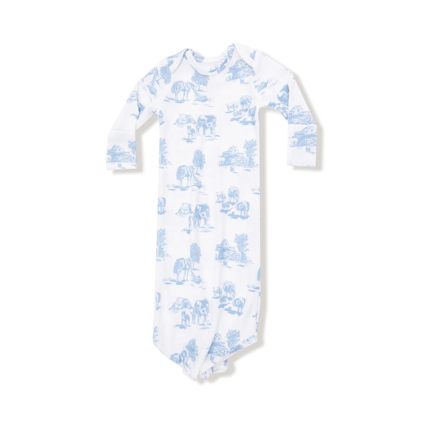 Farm Toile Blue Knotted Gown