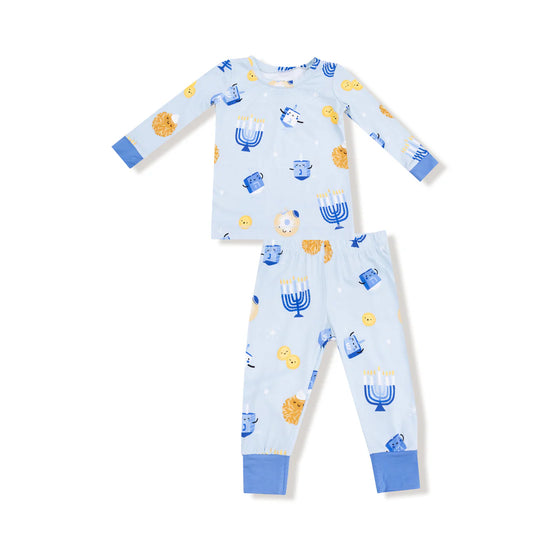 Hanukkah Long Sleeve Loungewear Set - Blue