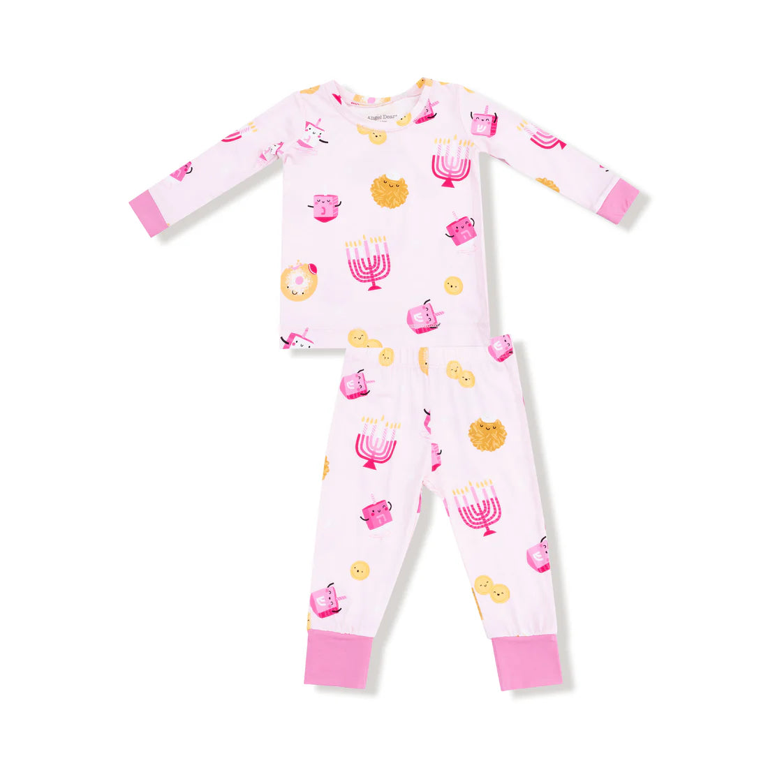 Hanukkah Long Sleeve Loungewear Set - Pink