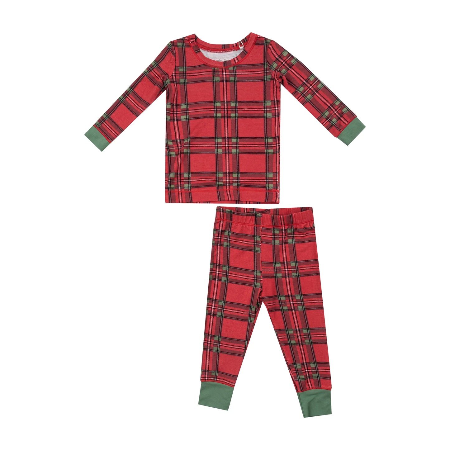 Vintage Holiday Plaid Long Sleeve Loungewear Set