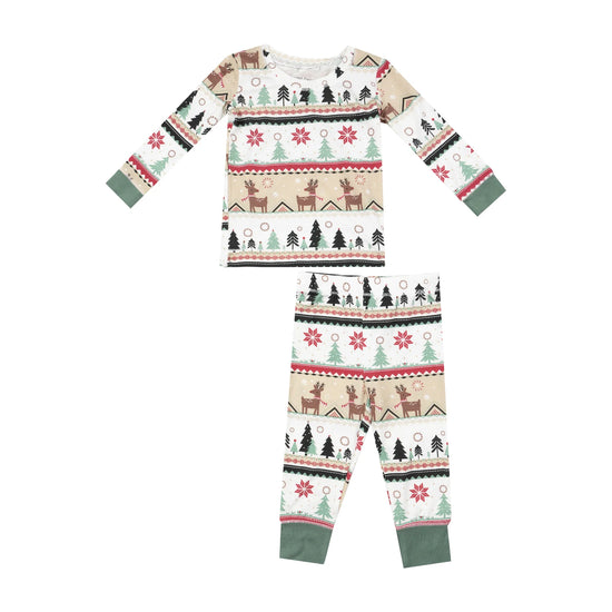 Reindeer Fair Isle Long Sleeve Loungewear Set