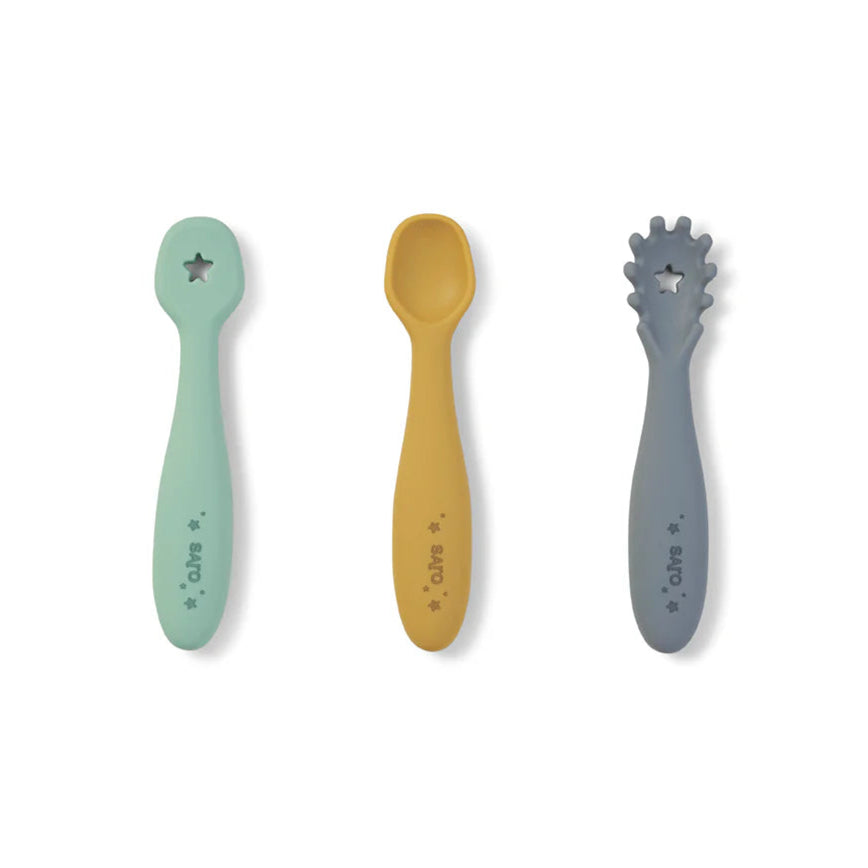 Learning Cutlery Set - Mustard/Mint/Blue