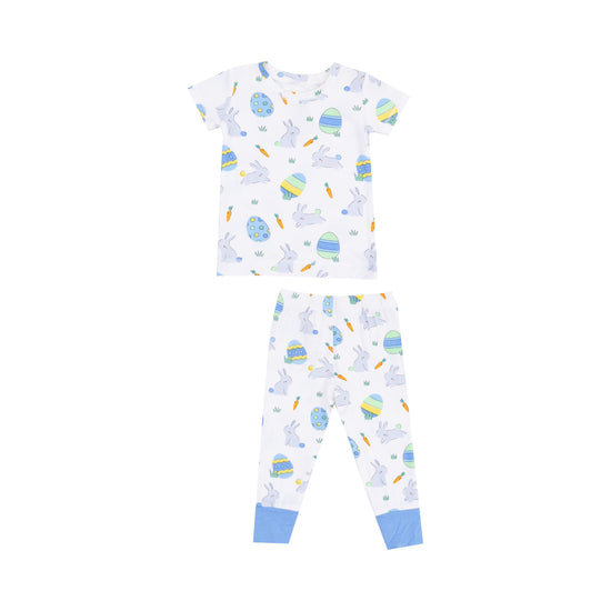 Easter Bunnies Short Sleeve Lounge Set - Blue